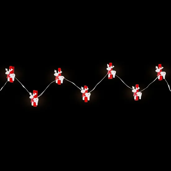 Northlight LED Mini Reindeer Christmas Fairy Light Clips - 5.25' Copper Wire - 10ct Red {4}
