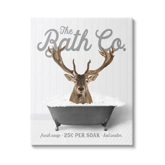 Stupell Industries Deer in Bubble Bath Canvas Wall Art {1}