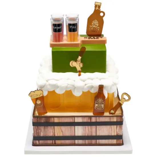 Craft Brew Bourbon Beer Tap Bottle Opener Glass Jug Set Cake Kit {3}