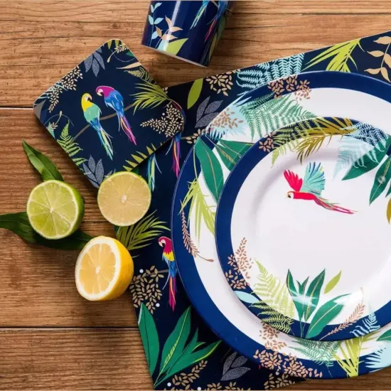 Portmeirion Sara Miller Parrot Melamine Dinner Plates - Set of 4 {2}