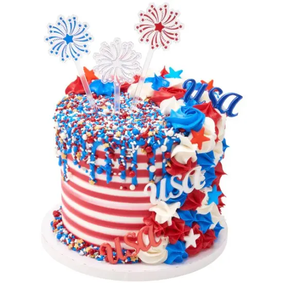 USA Independence Day Script Cupcake Layon themed Cupcake Cake Decorating 12 set {3}