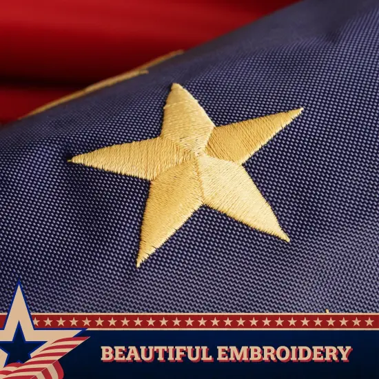 G128 5 Pack: American USA Tea-Stained Windsock | 60 Inch | Embroidered 420D Polyester | Patriotic Decor, Embroidered Design, Indoor/Outdoor, Brass Grommets {3}