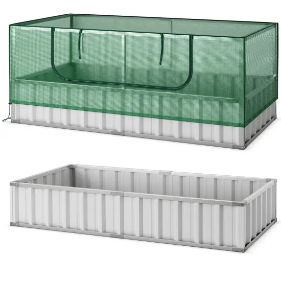 Galvanized Raised Garden Bed With Greenhouse Cover {3}