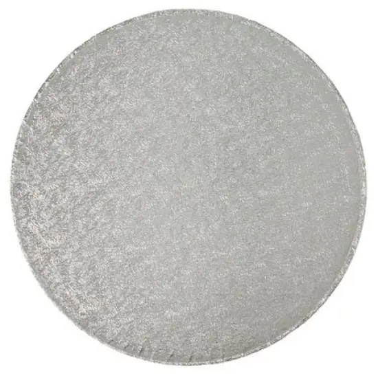 8" Round Silver Foil Cake Board Drum {1}