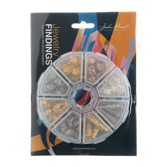 John Bead 8-Slot Bead Caps Jewelry Findings Kit Assortment, 1020pcs {3}