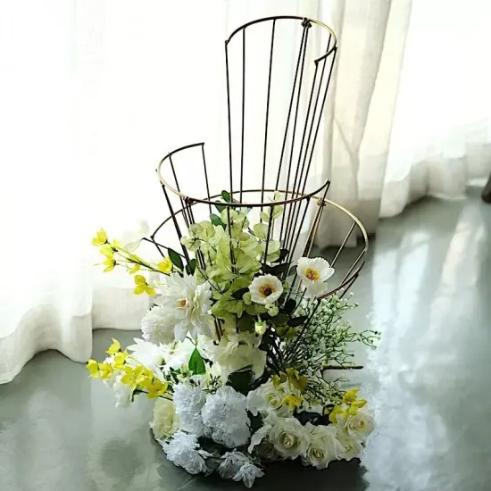 GOLD 28" Spiral Metal Flower DISPLAY STAND Wedding Table Centerpiece {4}