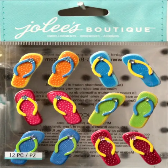 Jolee's Boutique Flip Flops Cabochons Dimensional Stickers {1}
