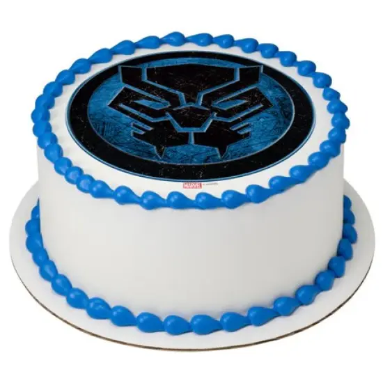 Marvel Avengers Black Panther Icon Edible Cake Image PhotoCake {2}