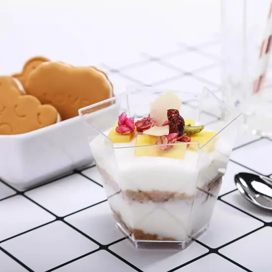 12 pk Plastic 3 oz CLEAR Mini DESSERT CUPS {3}