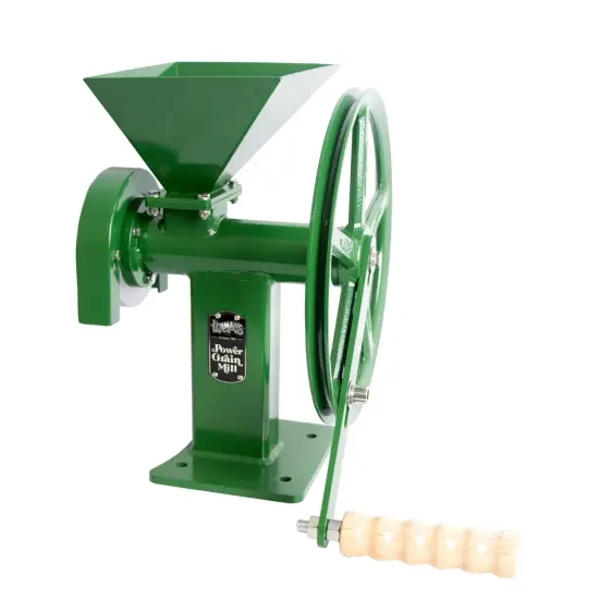 Lehman's Manual Power Grain Mill, Grinds Any Dry Grain to Pastry Flour, Big 6 Cup Capacity, 14 inches High with 12 inch Flywheel {1}