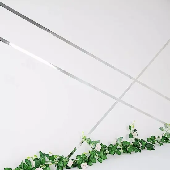 SILVER 3/4" x 100 yards Metallic Polyester Arts and Crafts TAPE ROLL {5}