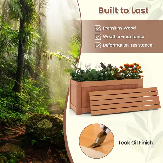 Outdoor Plant Container With Seat For Garden Yard Balcony Deck {5}