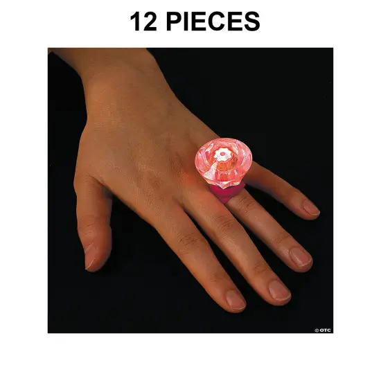 Kids' Light-Up Diamond-Shaped Rings - 12 Pc. {1}