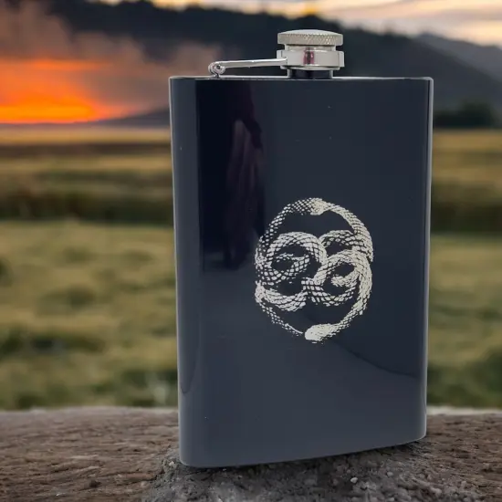 8oz Ouroboros Black Flask {3}