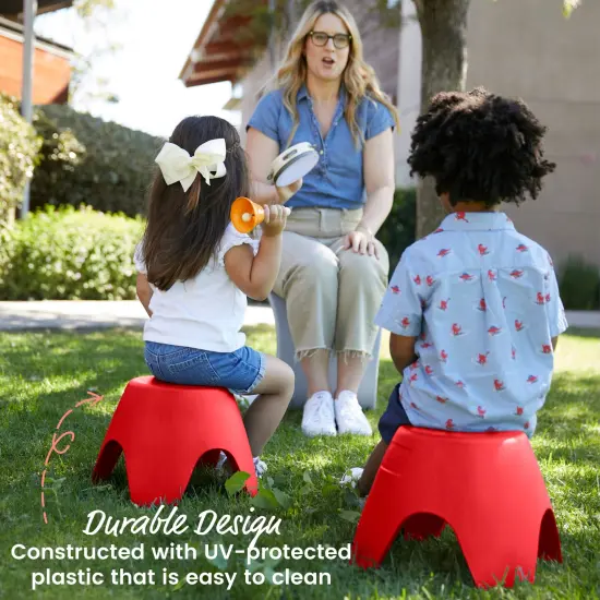 Ayana Stool Set, Flexible Seating, 4-Pack Red {4}