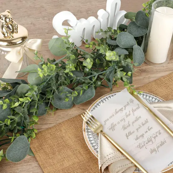 5.5ft Artificial Eucalyptus Garland: Ideal for Weddings, Home Decor, and Parties {4}
