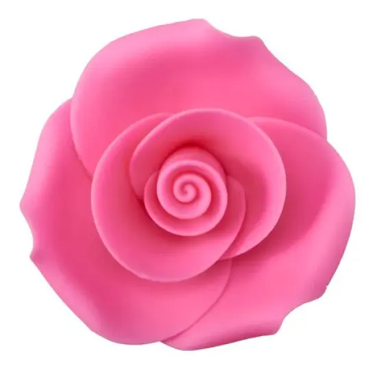 Pink 2" Rose Sugar Soft Premium Edible Decorations - 18 roses per order {1}