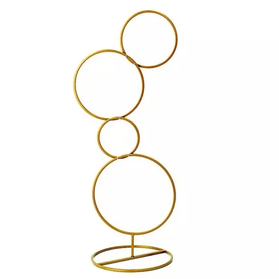 GOLD 3" Metal Hoops Pillar Backdrop Stand {1}