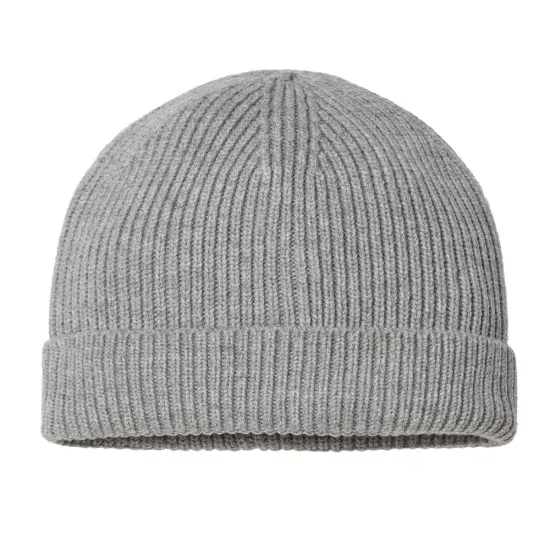 Atlantis Headwear&reg; Sustainable Fine Rib Cuffed Beanie Light grey melange {1}