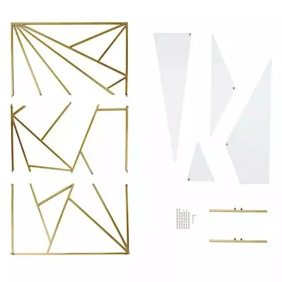 GOLD ft Rectangular Geometric Metal Arch Backdrop Stand {4}