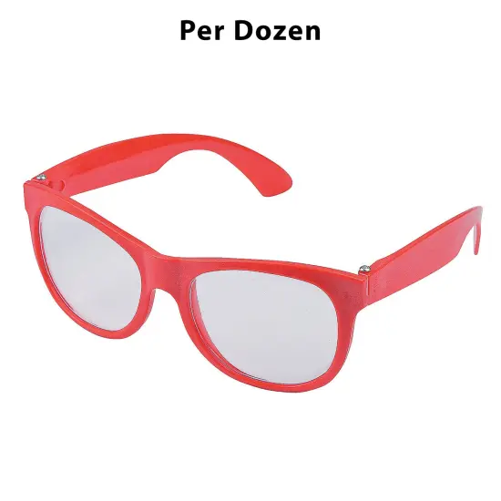 Red Clear Lens Glasses 12 Pieces {1}