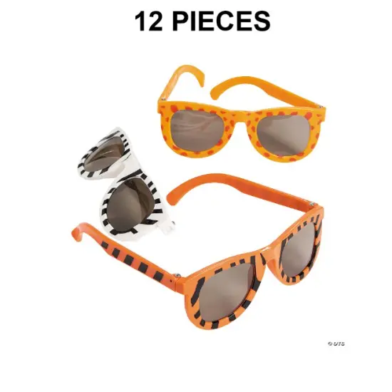 5" x 4 3/4" Kids Wild Animal Print Style Sunglasses 12 Pieces {1}