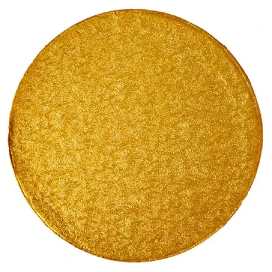 8" Round Gold Foil Cake Board Drum {1}