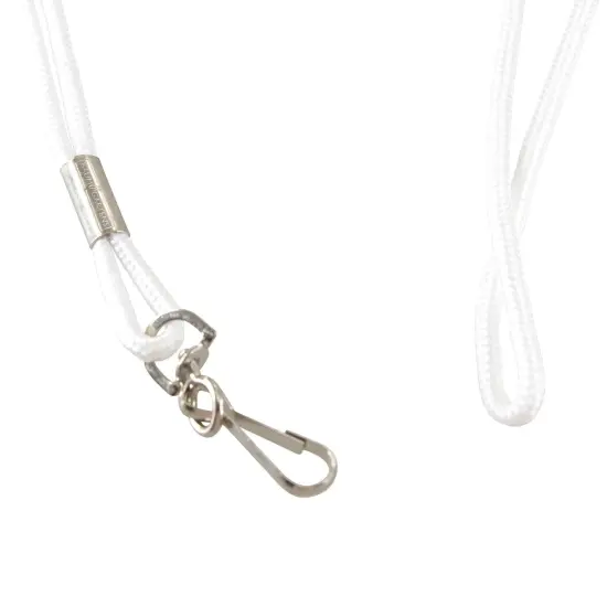 Standard Lanyard Hook Rope Style, White, Pack of 24 {3}