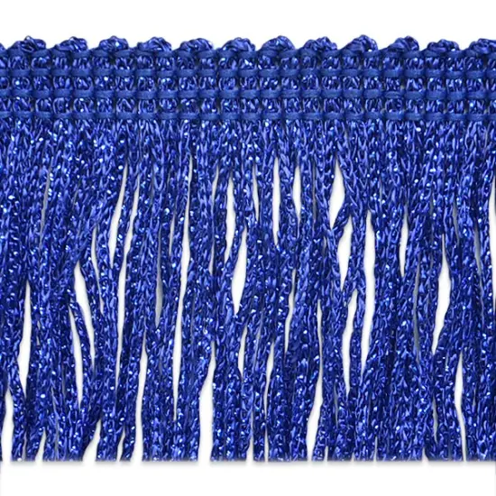 20 Yards of 2" Metallic Chainette Fringe Trim | 20 yard cut Royal Blue {1}