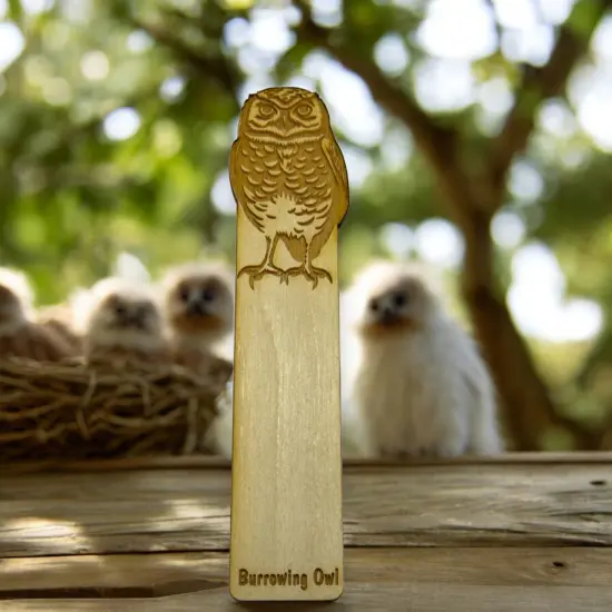 Bookmark - Burrowing Owl - Birch wood {3}
