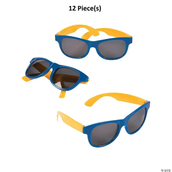 Adult&rsquo;s Blue & Gold Two-Tone Sunglasses - 12 Pc. {1}