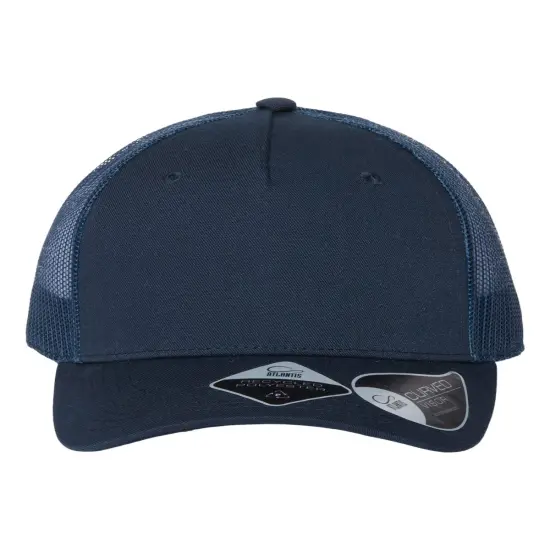 Atlantis Headwear&reg; Sustainable Five-Panel Trucker Cap Navy/ navy {1}