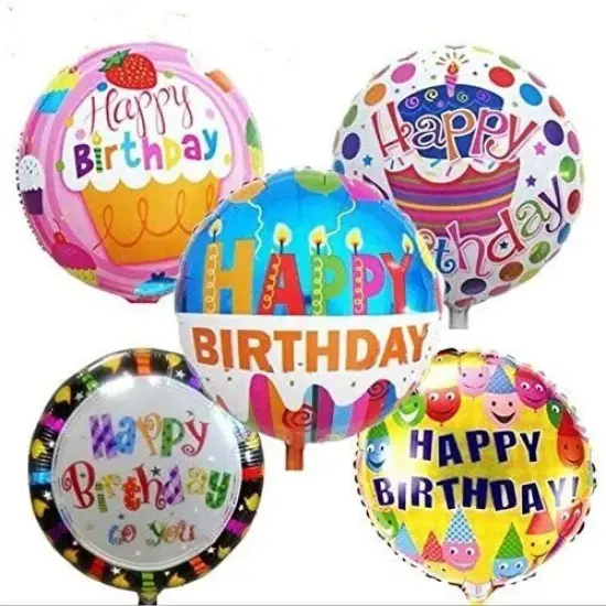 Happy Birthday Aluminum Foil Balloons Blue {3}