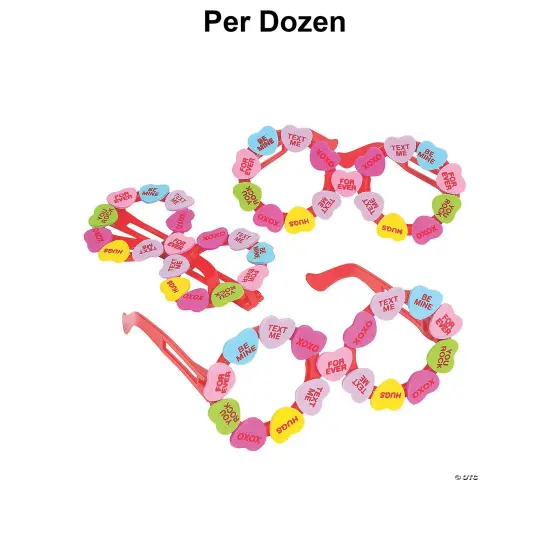 Kids Conversation Heart Glasses - 12 Pc. {1}