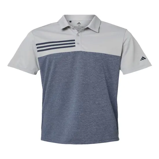 Adidas&reg; Heathered Colorblocked 3-Stripes Polo Color 1 {3}