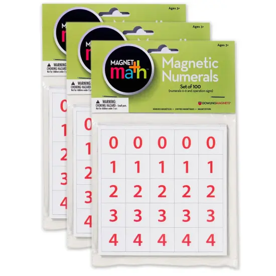 Magnet Numerals Set, 100 Per Set, 3 Sets {1}