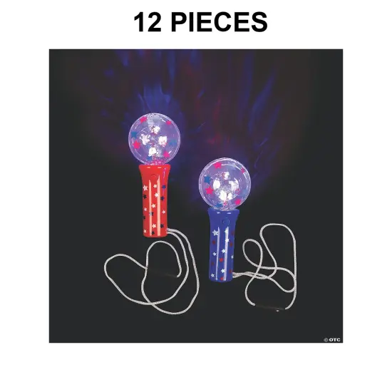 Light-Up Patriotic Wand Necklaces - 6 Pc {1}
