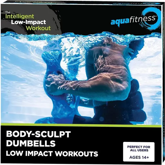 New Aqua Water Fitness Body Sculpt Ergo Dumbbells &ndash; Exercise Equipment for Water Aerobics, Aquatic Low-Impact Workouts, and Resistance Training &ndash; Light Blue {3}