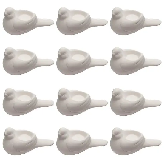 Color-Me&trade; Ceramic Bisque Bird Tea Light Candle Holder (Pack of 12) {1}