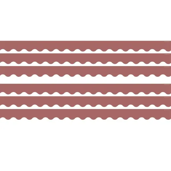 Deep Rose Scalloped Border Trim, 35 Feet Per Pack, 6 Packs {1}