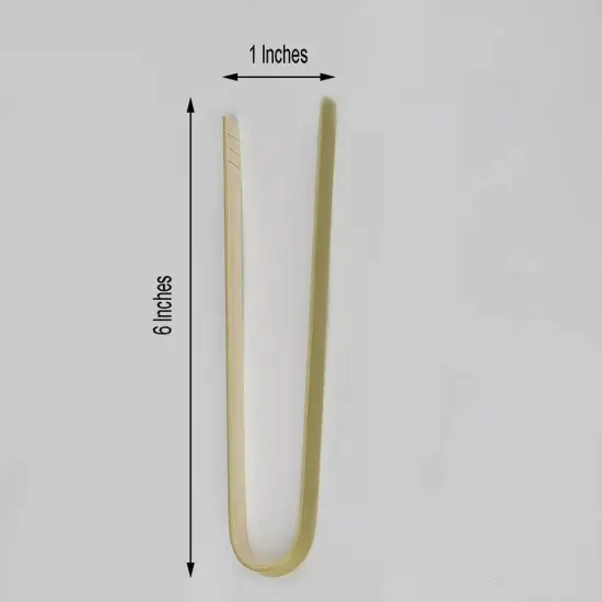 300 NATURAL 6" long Bamboo Disposable Food Serving Tongs {4}