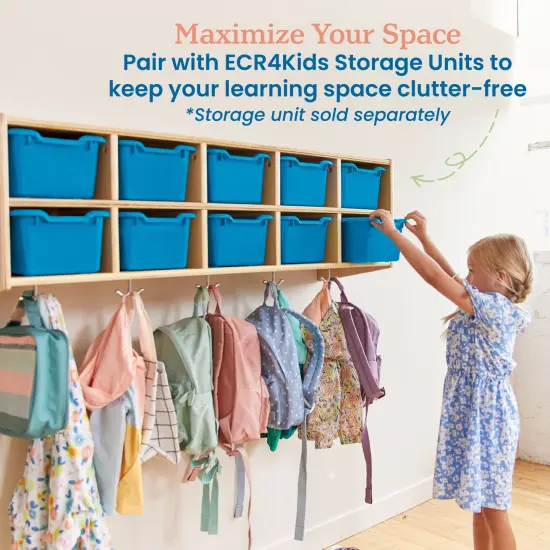 Scoop Front Storage Bins, Multipurpose Organization, 10-Pack French Blue {5}