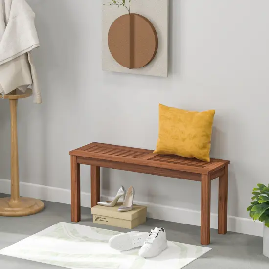 2-seater Patio Backless Dining Bench With Breathable Slatted Seat {6}