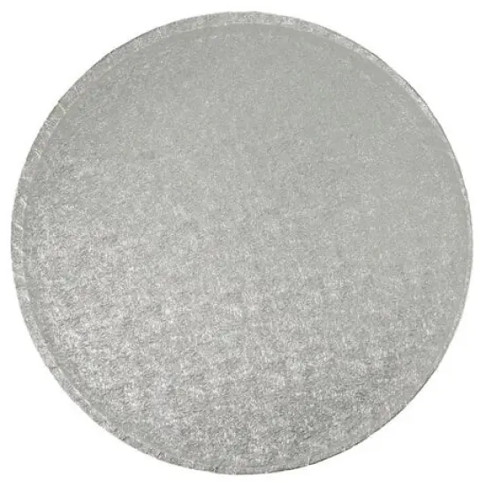 12" Round Silver Foil Cake Board Drum {1}