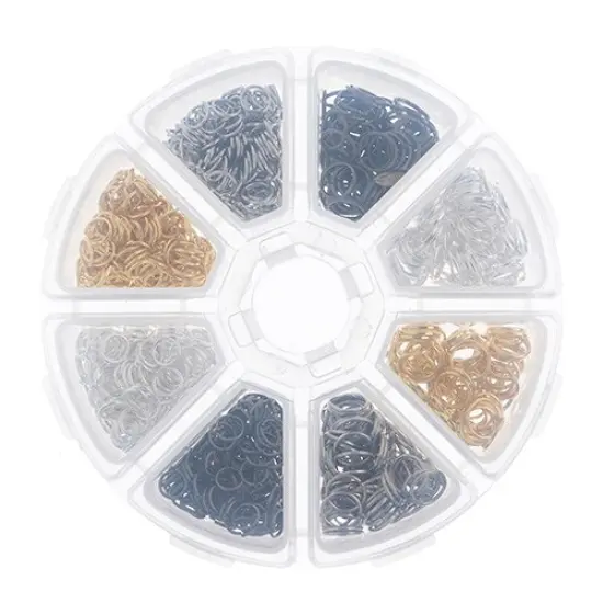 John Bead 8-Slot Jump Rings Jewelry Findings Kit Assortment, 1200pcs {2}