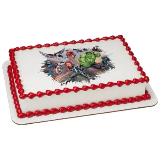 Marvel Avengers I Am An Avenger Edible Cake Image PhotoCake {1}