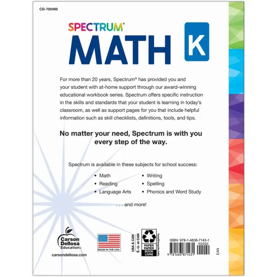 Spectrum Gr K Math Workbook {2}