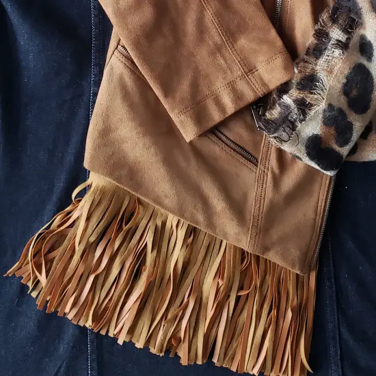 10 Yards of 12" Premium Vegan Leather Fringe Trim | 10 yard cut Dark Brown {6}