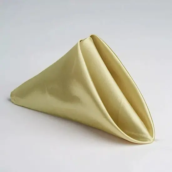 10 CHAMPAGNE Silky SATIN 20x20" Wedding NAPKINS {3}