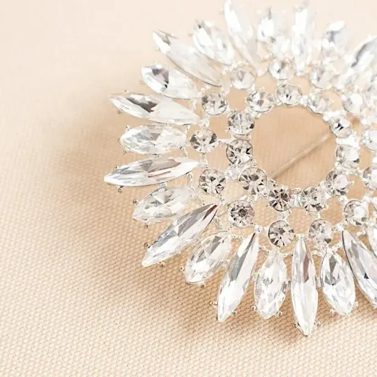 2 Silver Snowflake Metal Rhinestones Sash BUCKLES Chair Decor {5}